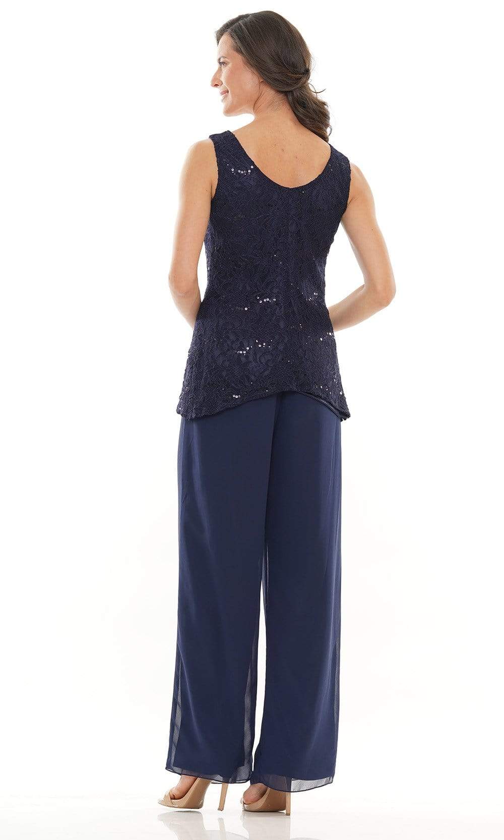 Marsoni by Colors - M303 Three-Piece Chiffon Lace Pantsuit - view 12