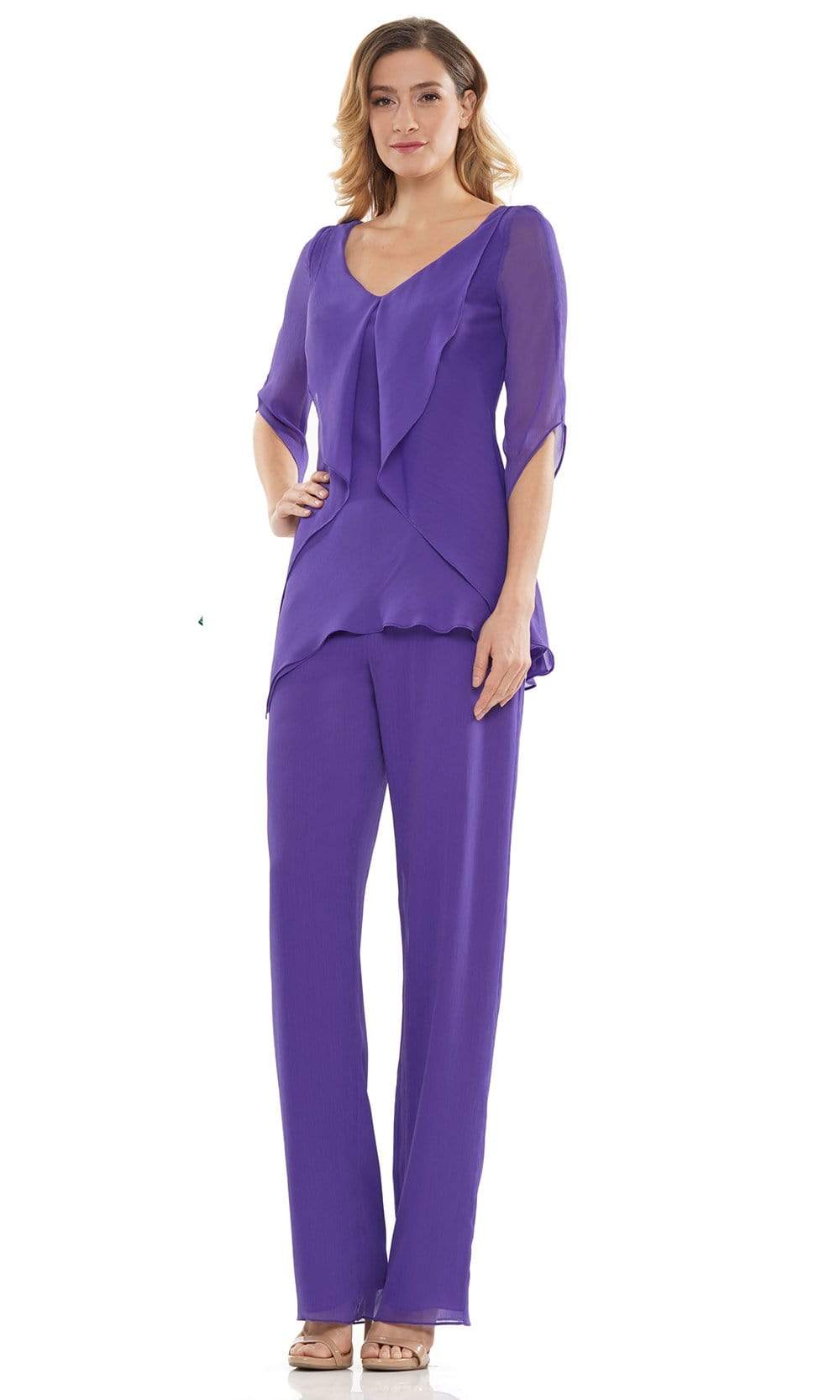 Marsoni by Colors - M308 V-Neck Half Sleeves Pantsuit - view 7