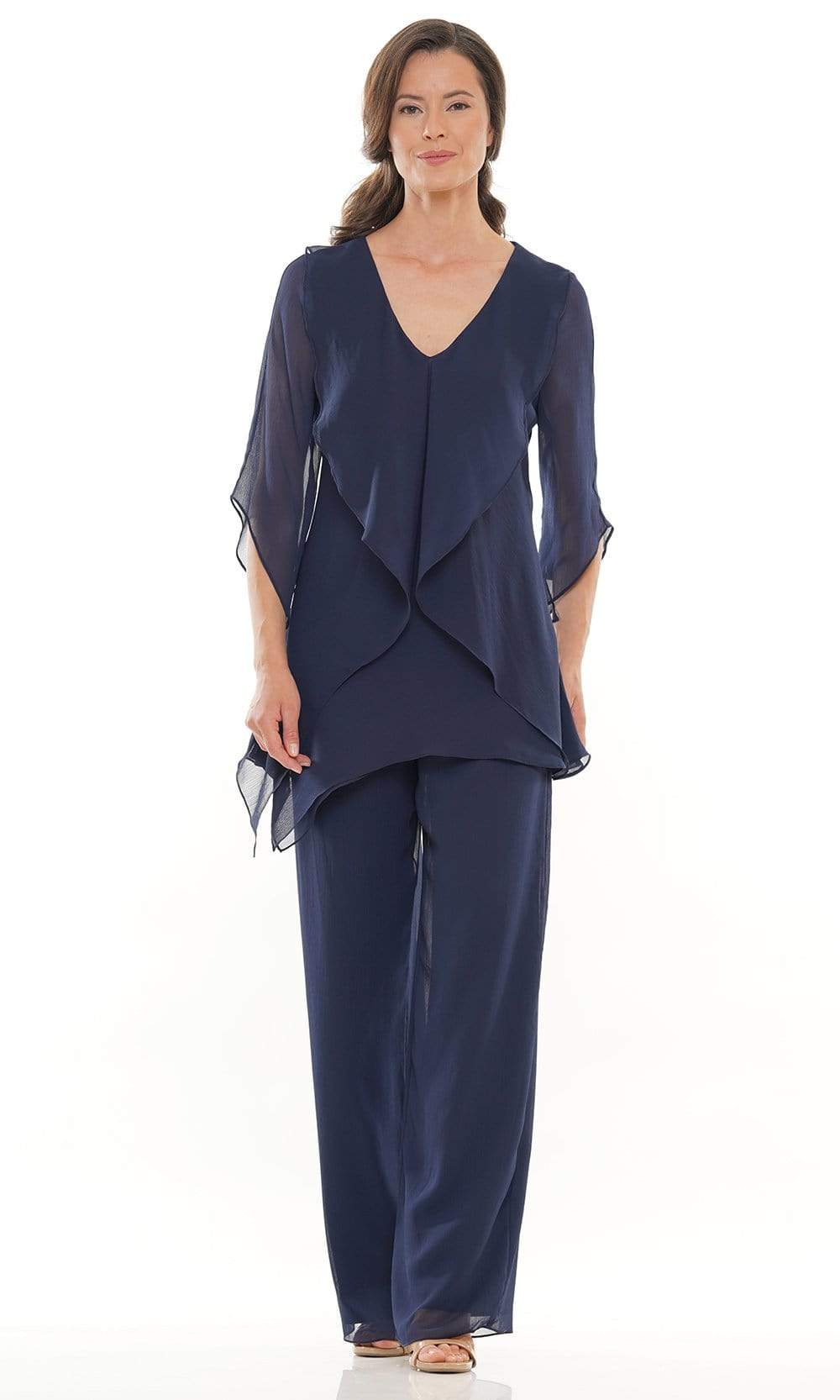 Marsoni by Colors - M308 V-Neck Half Sleeves Pantsuit - view 9