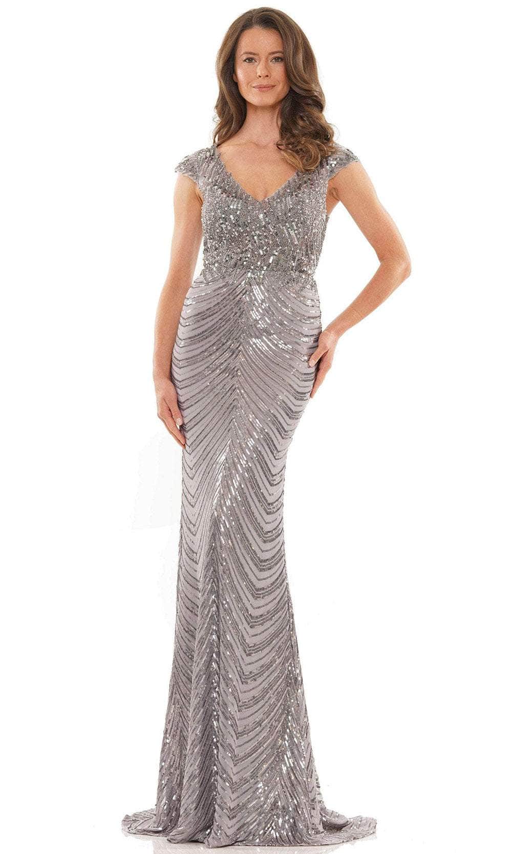 Marsoni by Colors M315 - Cap Sleeve Beaded Formal Dress - detail view