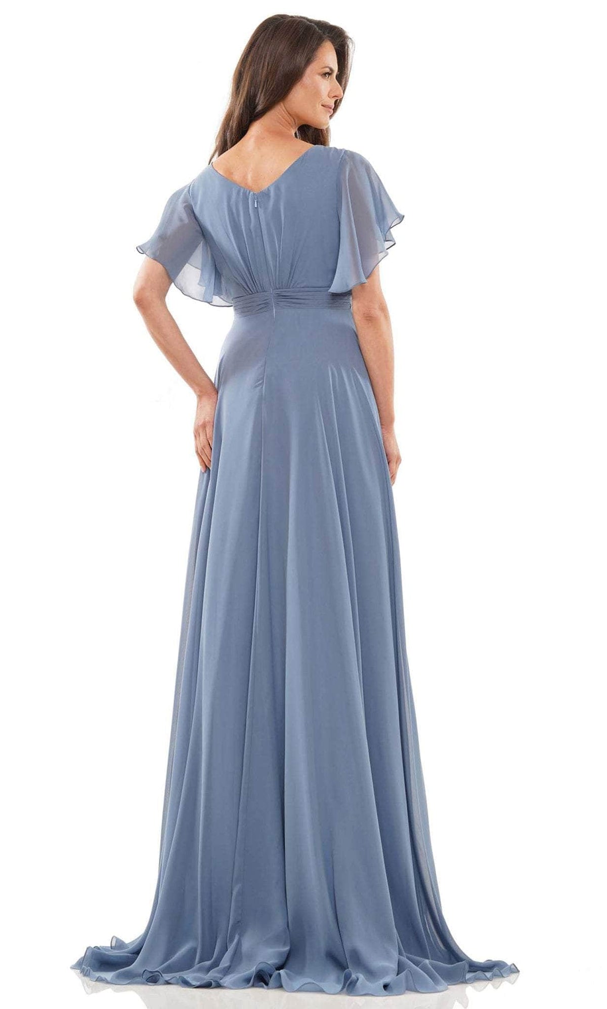 Marsoni by Colors M320 - V-Neck Empire Evening Dress - back view
