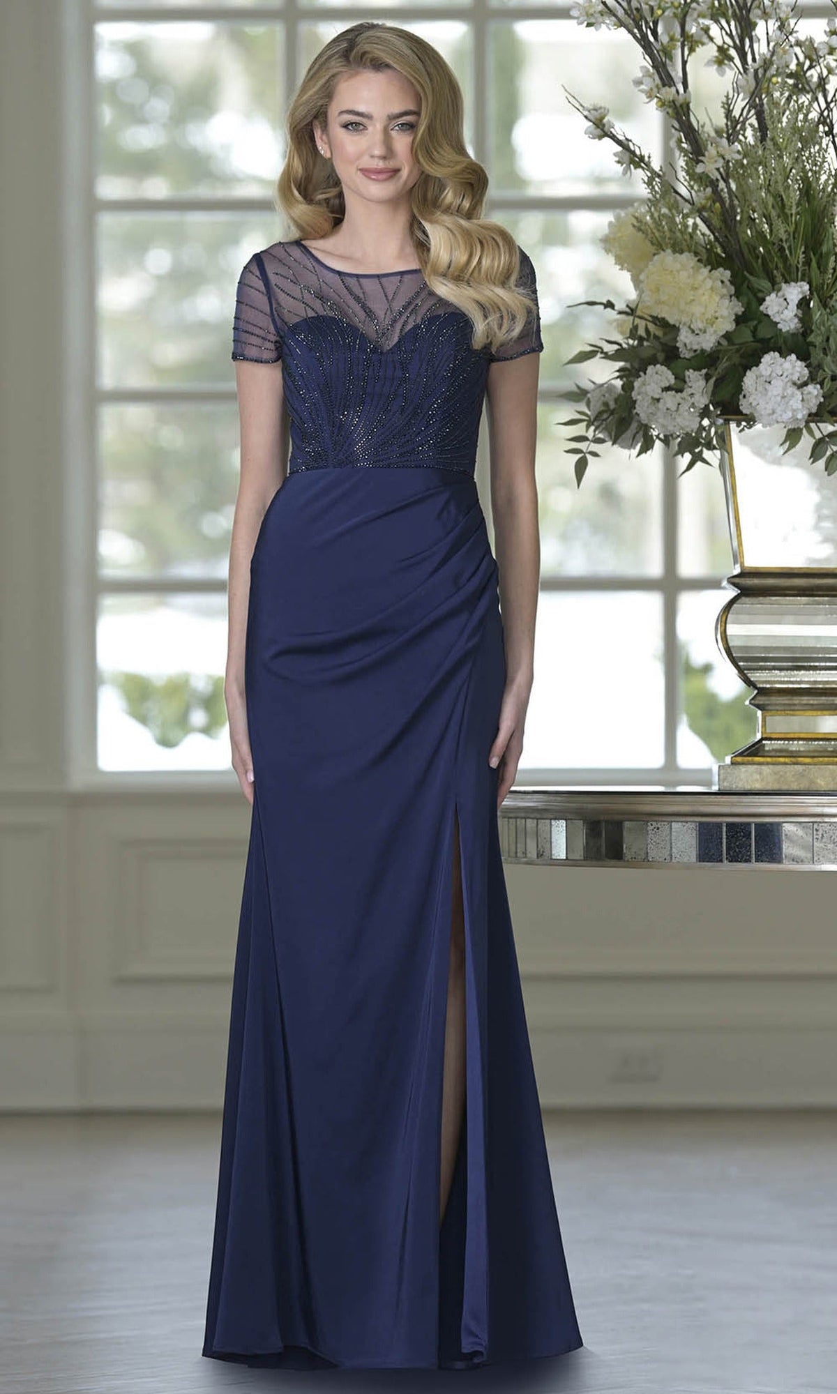 Marsoni by Colors M350 - Beaded Illusion Sheath Formal Dress