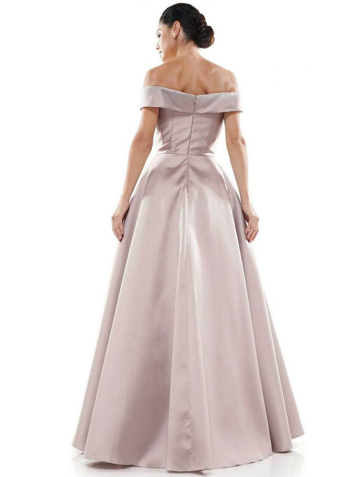 Marsoni by Colors - MV1008 Floral Beaded Surplice Off Shoulder Gown