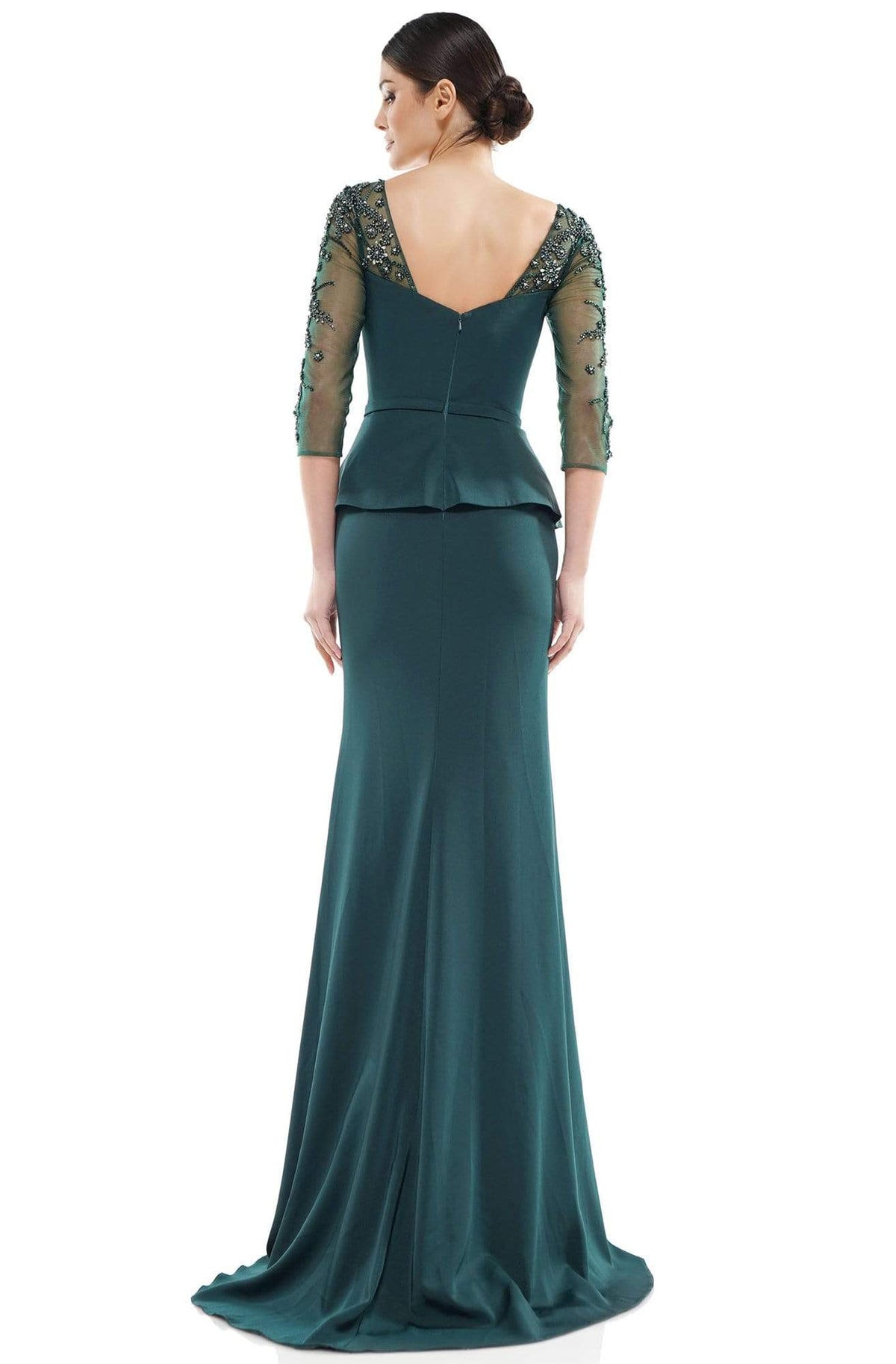 Marsoni by Colors - MV1037 Embellished Sweetheart Trumpet Dress - back view