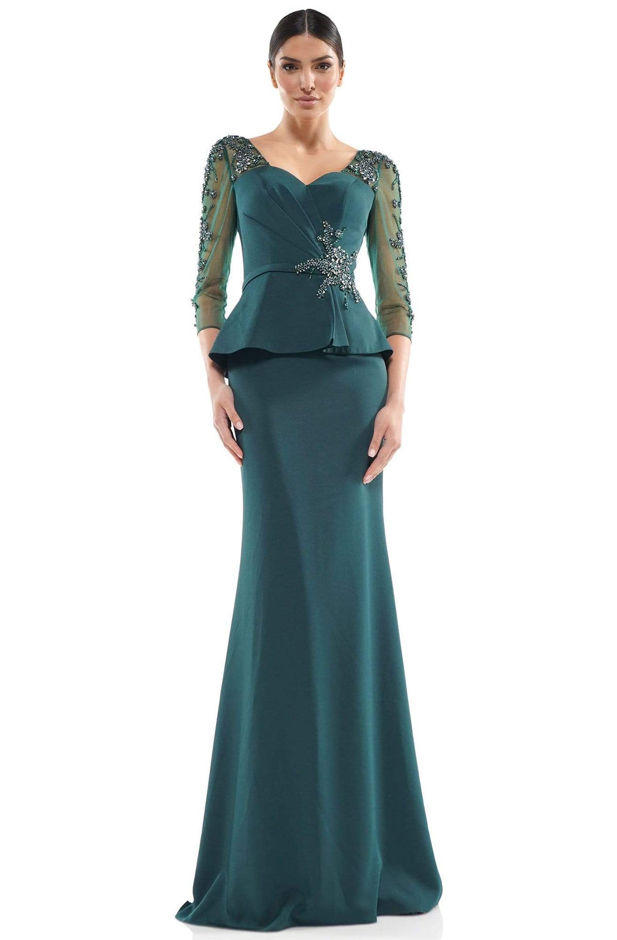 Marsoni by Colors - MV1037 Embellished Sweetheart Trumpet Dress - designer mother of the bride dress at Silhouette Dresses