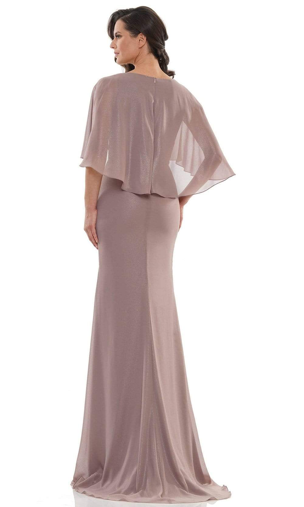 Marsoni by Colors - MV1130 Glittered Fabric Poncho Sheath Gown - view 6