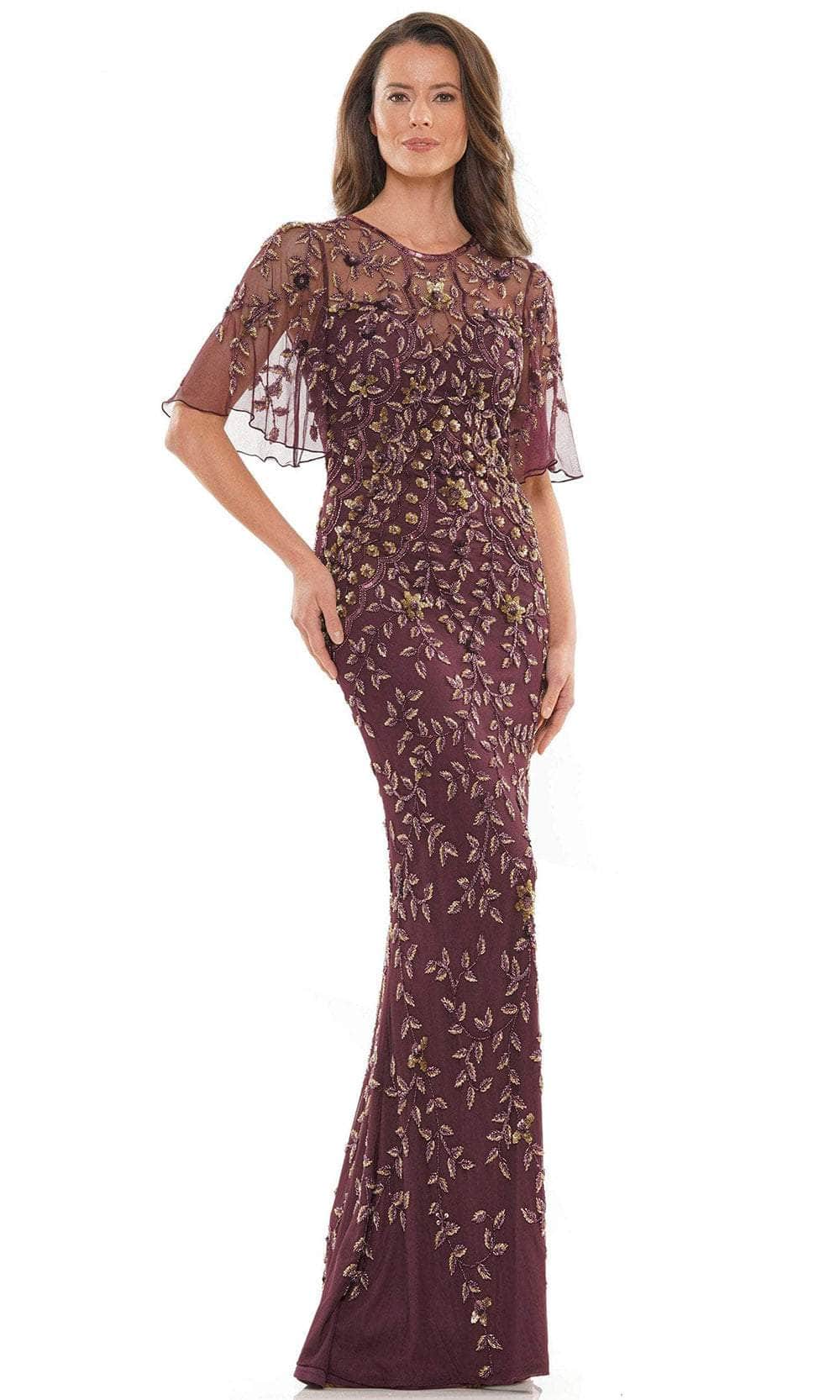 Marsoni by Colors MV1208 - Bell Sleeve Embellished Formal Gown - back view