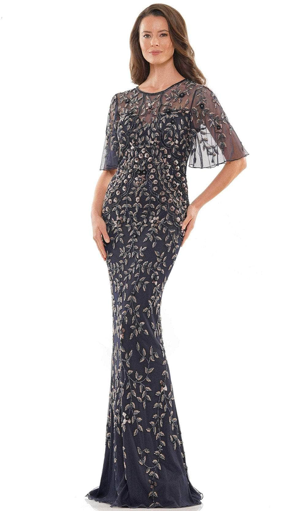 Marsoni by Colors MV1208 - Bell Sleeve Embellished Formal Gown - view 4
