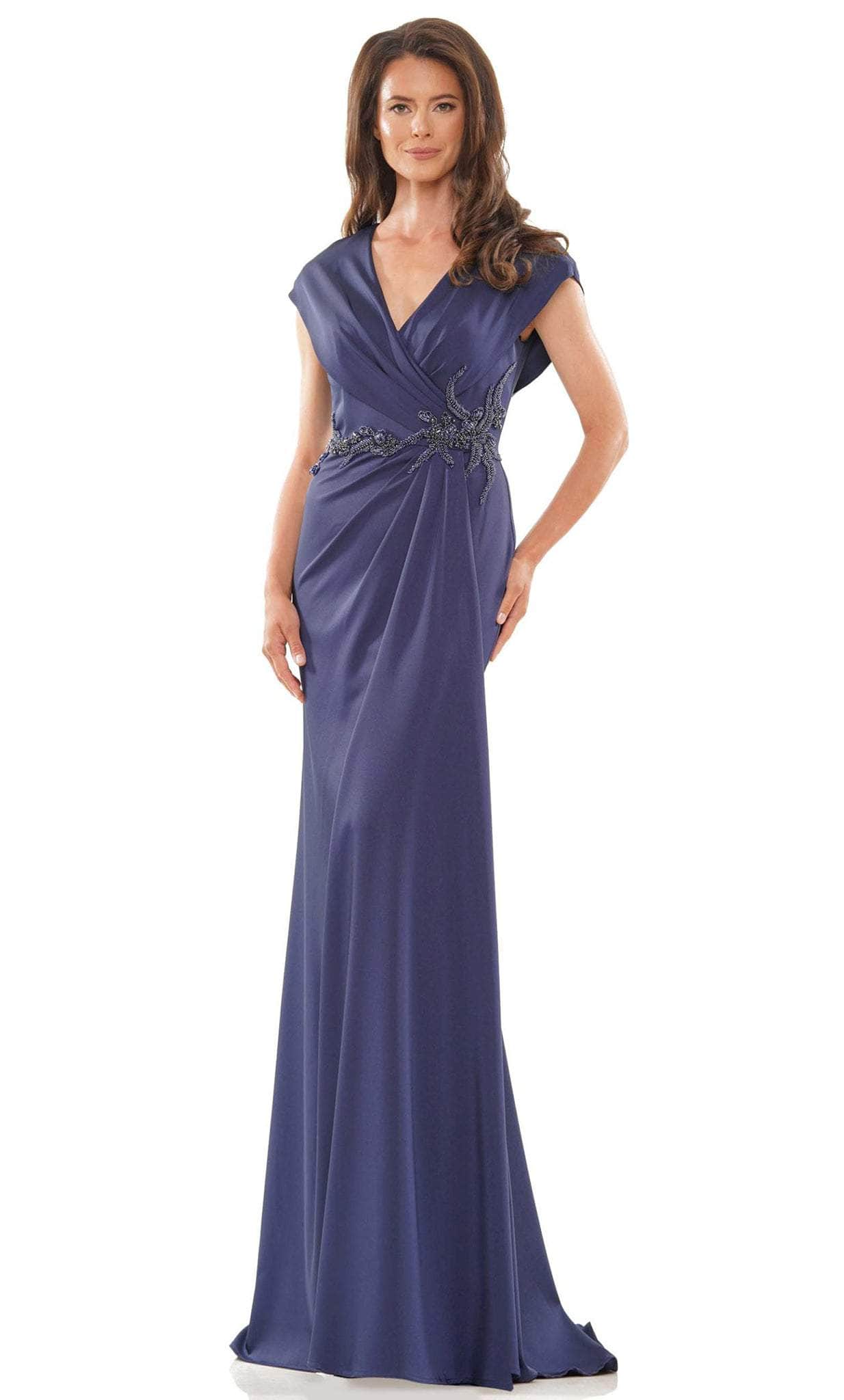Marsoni by Colors MV1226 - V-Neck Cap Sleeve Mother of the Bride Dress - back view