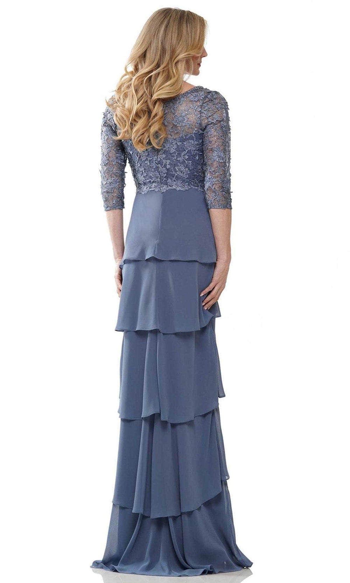 Marsoni by Colors MV1244 - Laced Quarter Sleeve Formal Gown