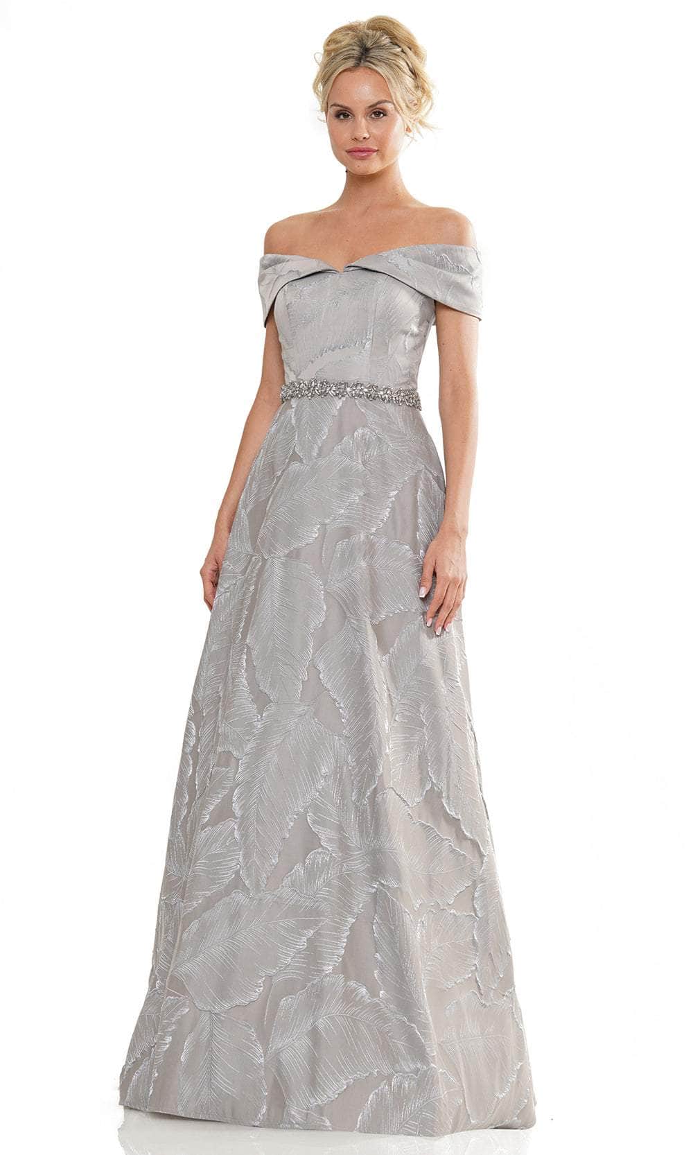 Marsoni by Colors MV1265 - Fold-Over Off Shoulder Formal Gown - detail view