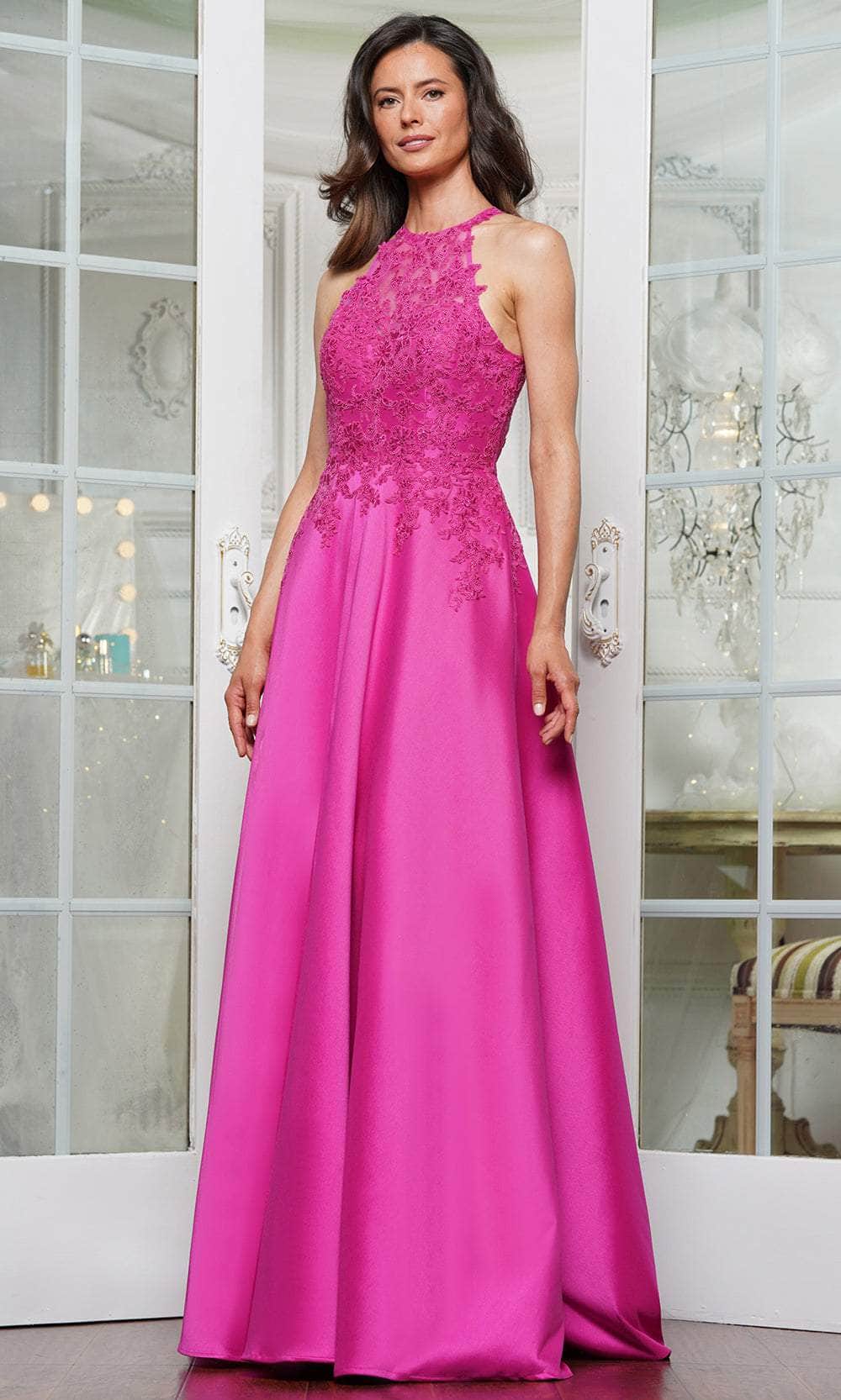 Marsoni by Colors MV1329 - Embroidered Halter A-line Gown - view 4