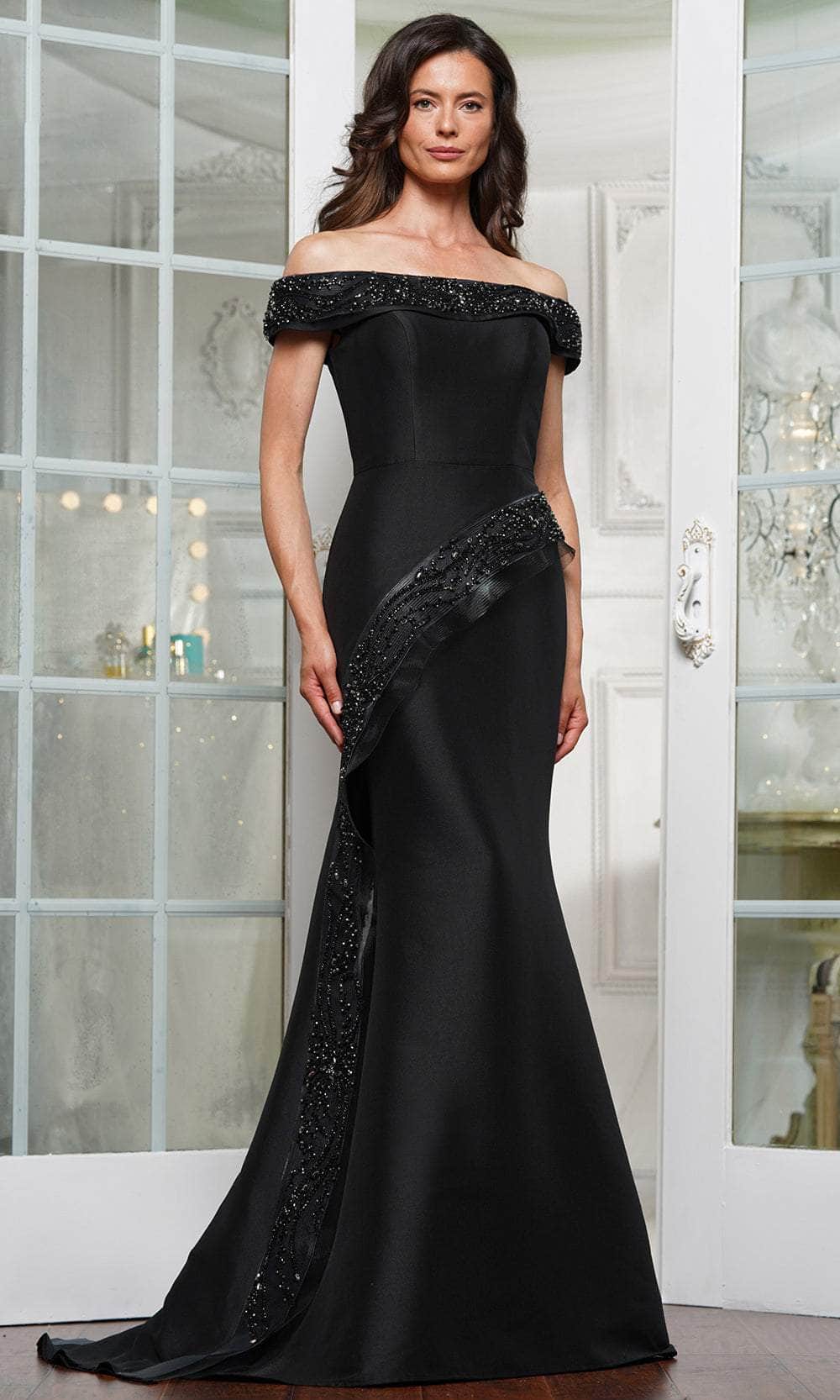 Marsoni by Colors MV1332 - Off-Shoulder Bead Embellished Prom Gown. - designer prom dress at Silhouette Dresses