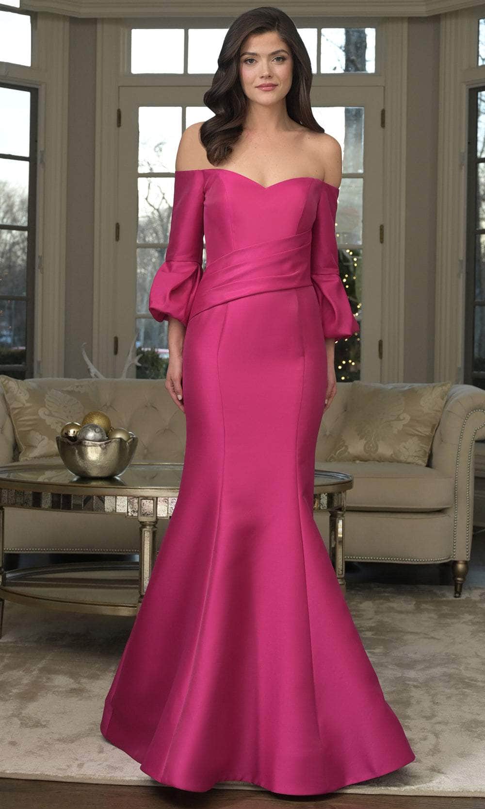 Marsoni by Colors MV1355 - Mermaid Skirt Off Shoulder Gown - back view