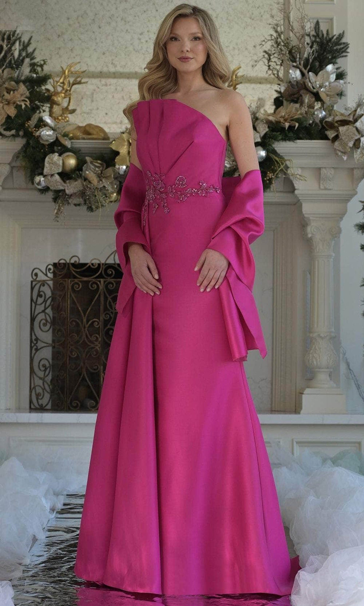 Marsoni by Colors MV1356 - Strapless Gown with Beaded Waist