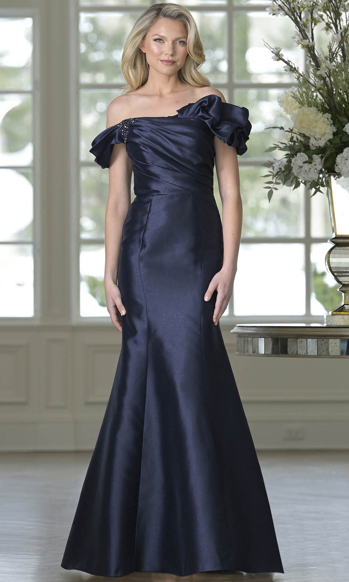 Marsoni by Colors MV1407 - Off Shoulder Draped Mermaid Dress