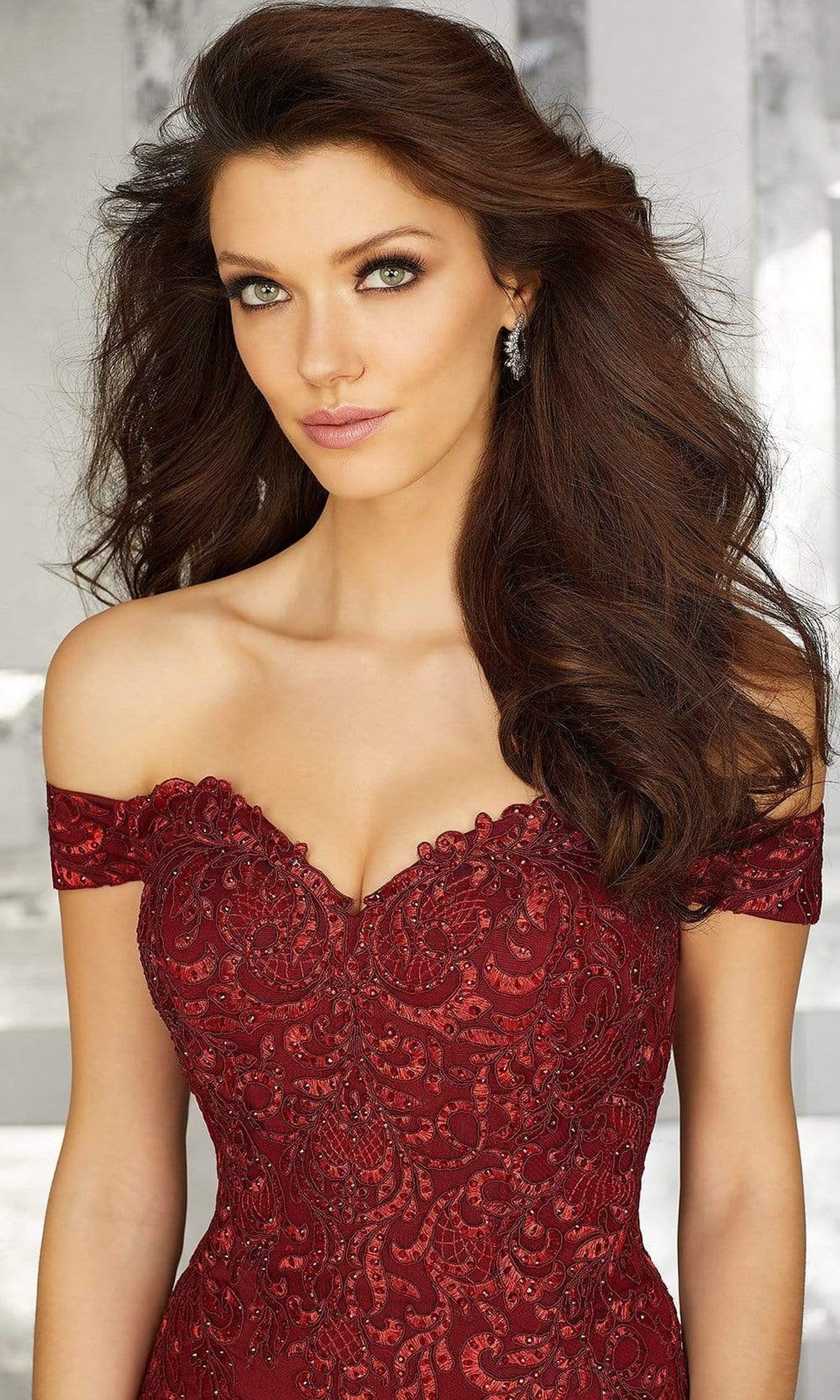 MGNY By Mori Lee - 71616 Embroidered Off-Shoulder Trumpet Dress