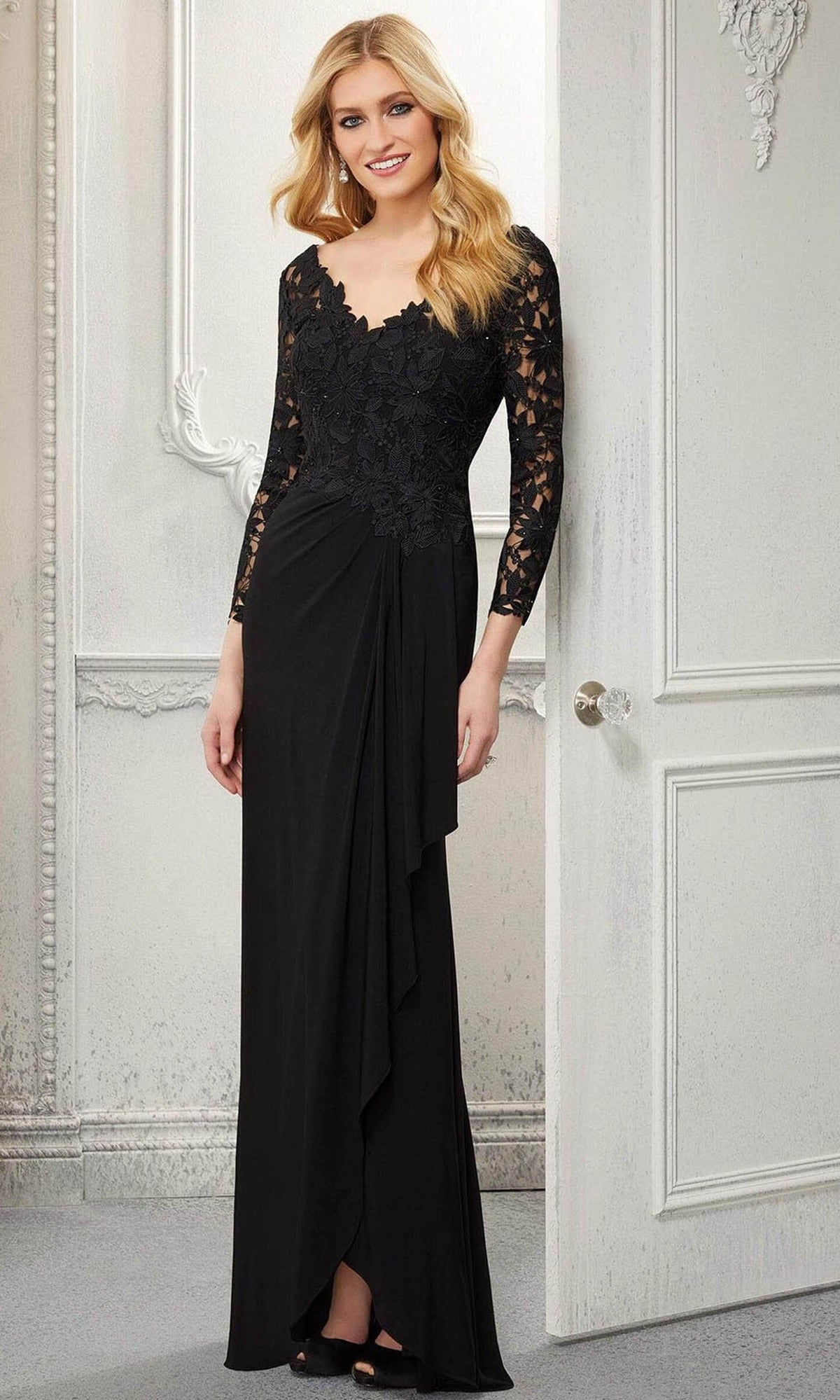MGNY By Mori Lee - 72418 V-Neck Sheath Evening Dress