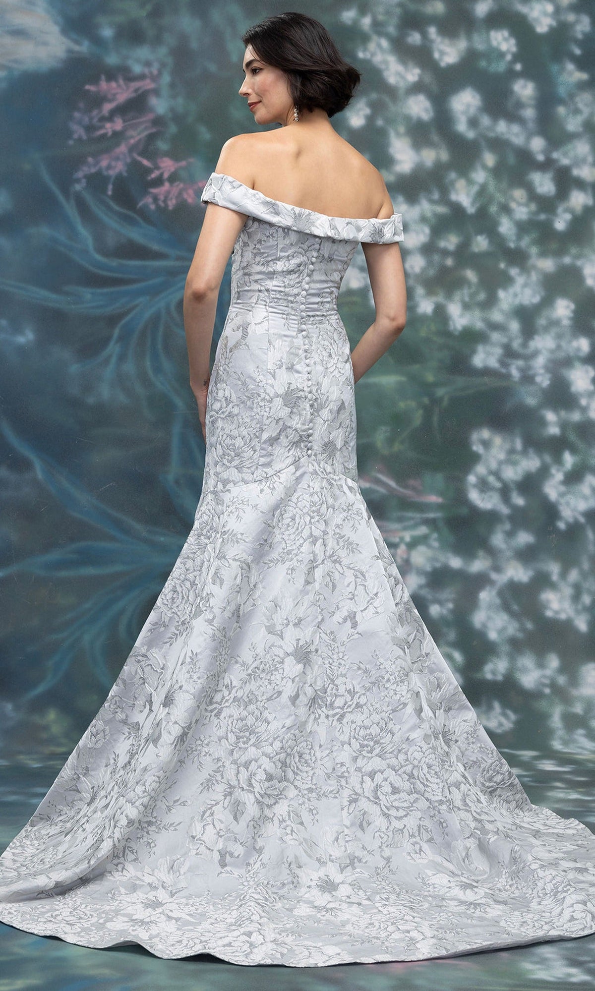 MGNY By Mori Lee 2070005 - Off Shoulder Brocade Mermaid Gown with Slit