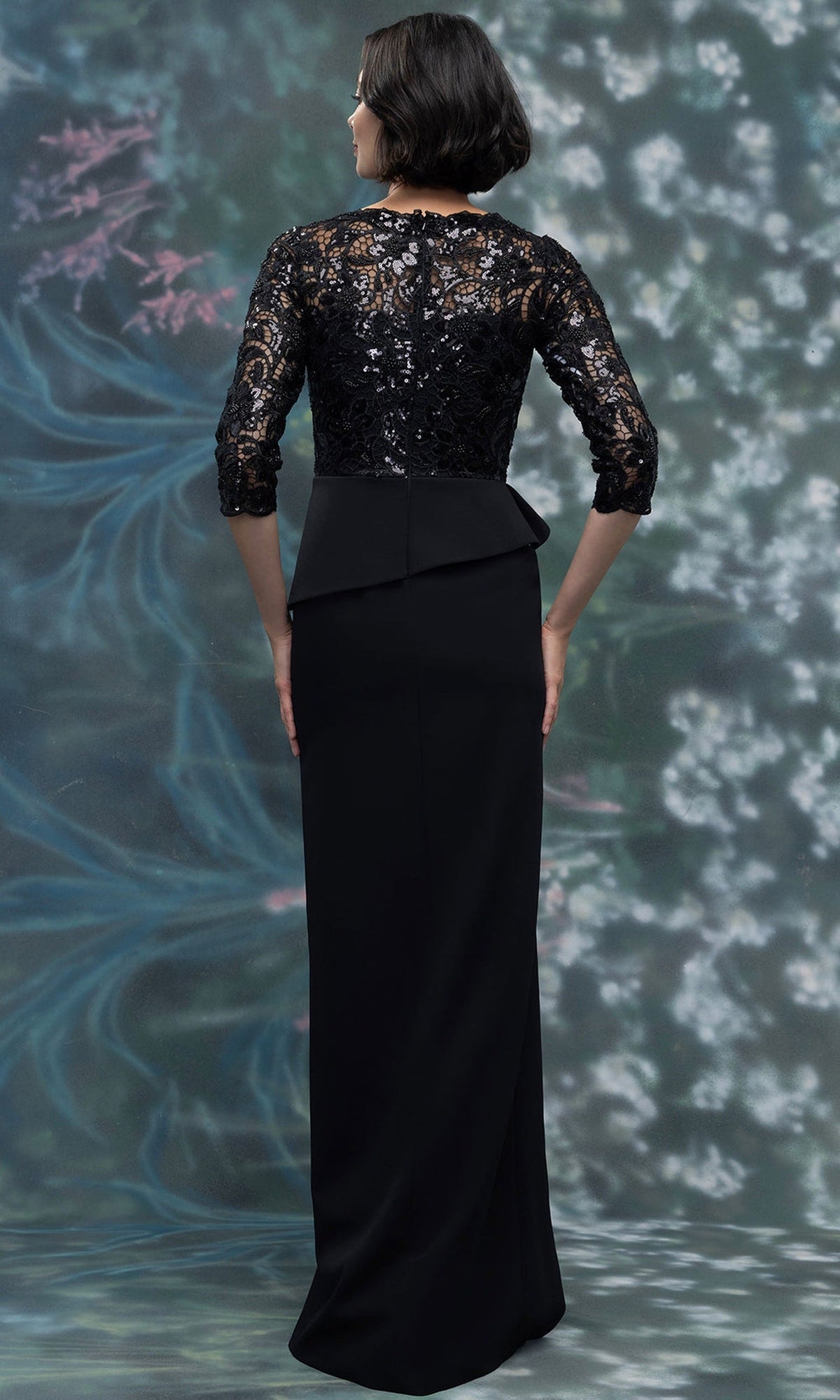 MGNY By Mori Lee 2070008 - Scalloped Jewel Neck Column Gown