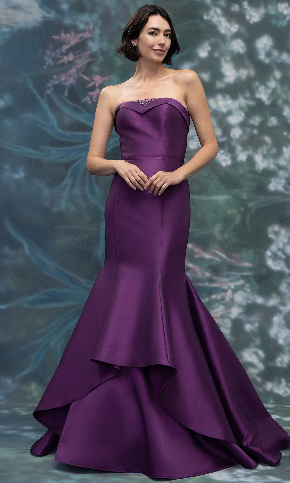 MGNY By Mori Lee 2070012 - Tiered Mermaid Skirt Mikado Formal Gown