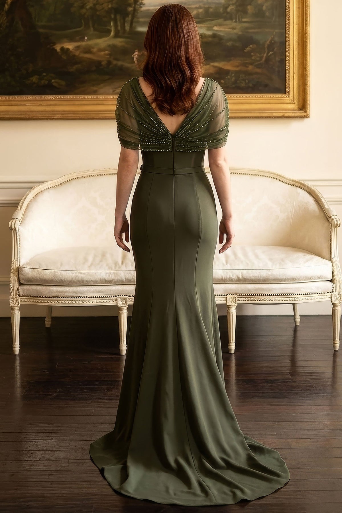 MGNY By Mori Lee 2070048 - Beaded Cap Sleeve Sheath Evening Gown