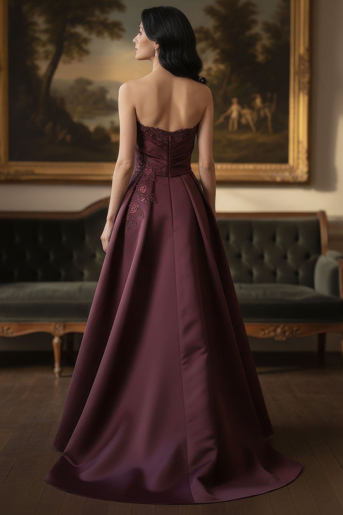 MGNY By Mori Lee 2070065 - Scoop Neck Mikado Pleated Evening Gown