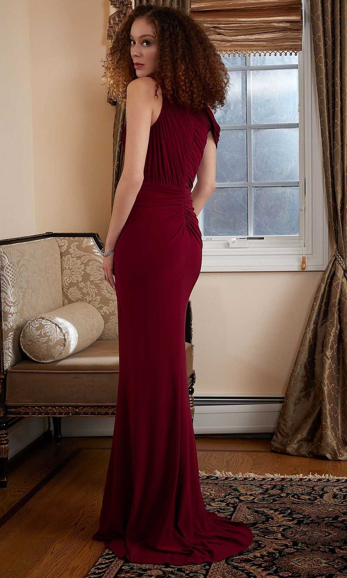 MGNY By Mori Lee 72824 - Ruched One Shoulder Evening Gown