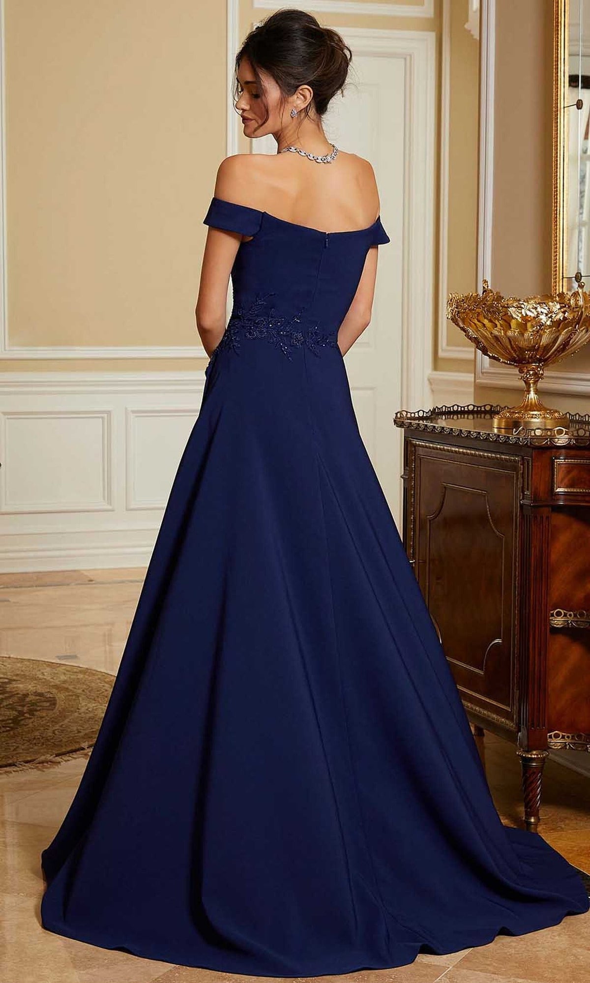 MGNY By Mori Lee 72826 - Beaded Lace A-Line Evening Gown