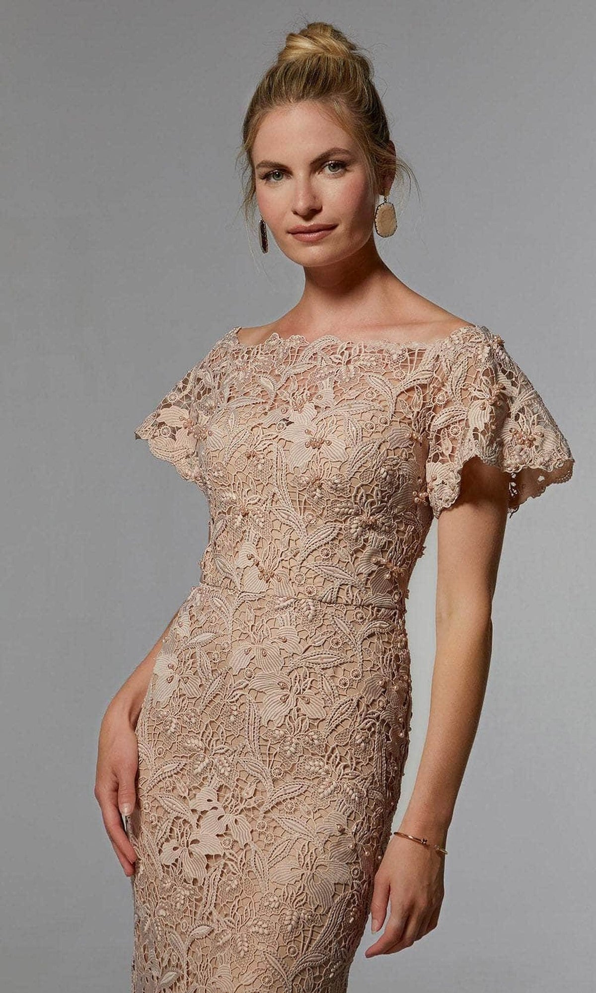 MGNY By Mori Lee 72931 - Bateau Lace Evening Dress