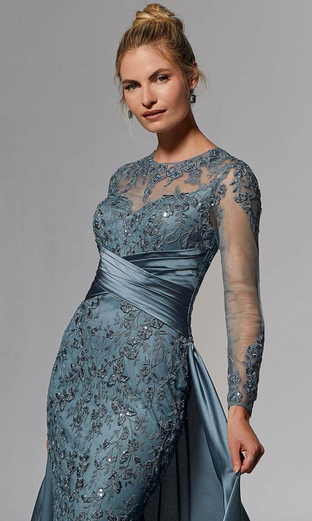 MGNY By Mori Lee 72937 - Embroidered Overskirt Evening Dress