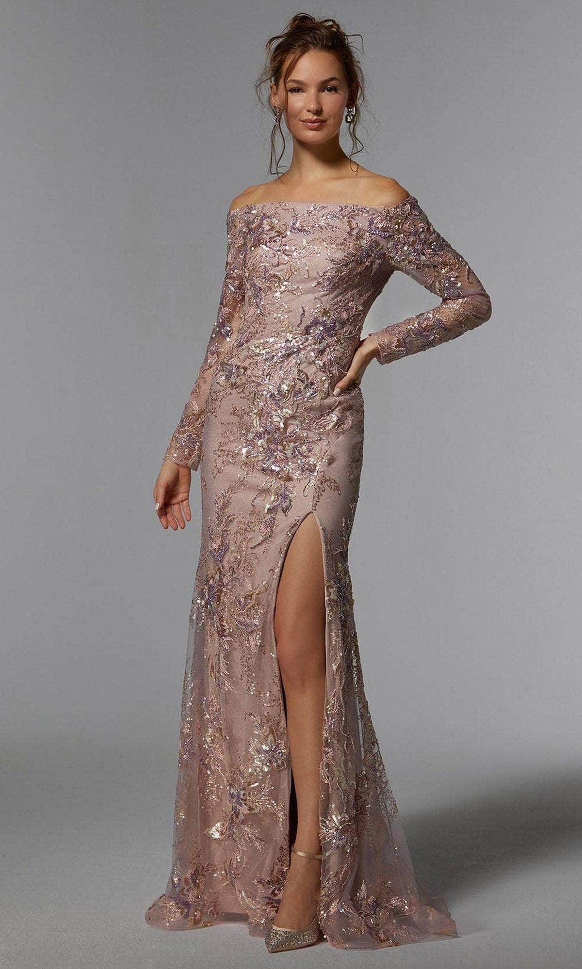 MGNY By Mori Lee 72938 - Sequin Embroidered Evening Gown