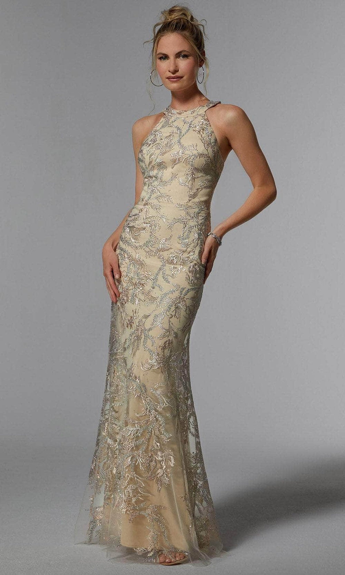 MGNY by Mori Lee 72939 - Halter Sheath Evening Dress