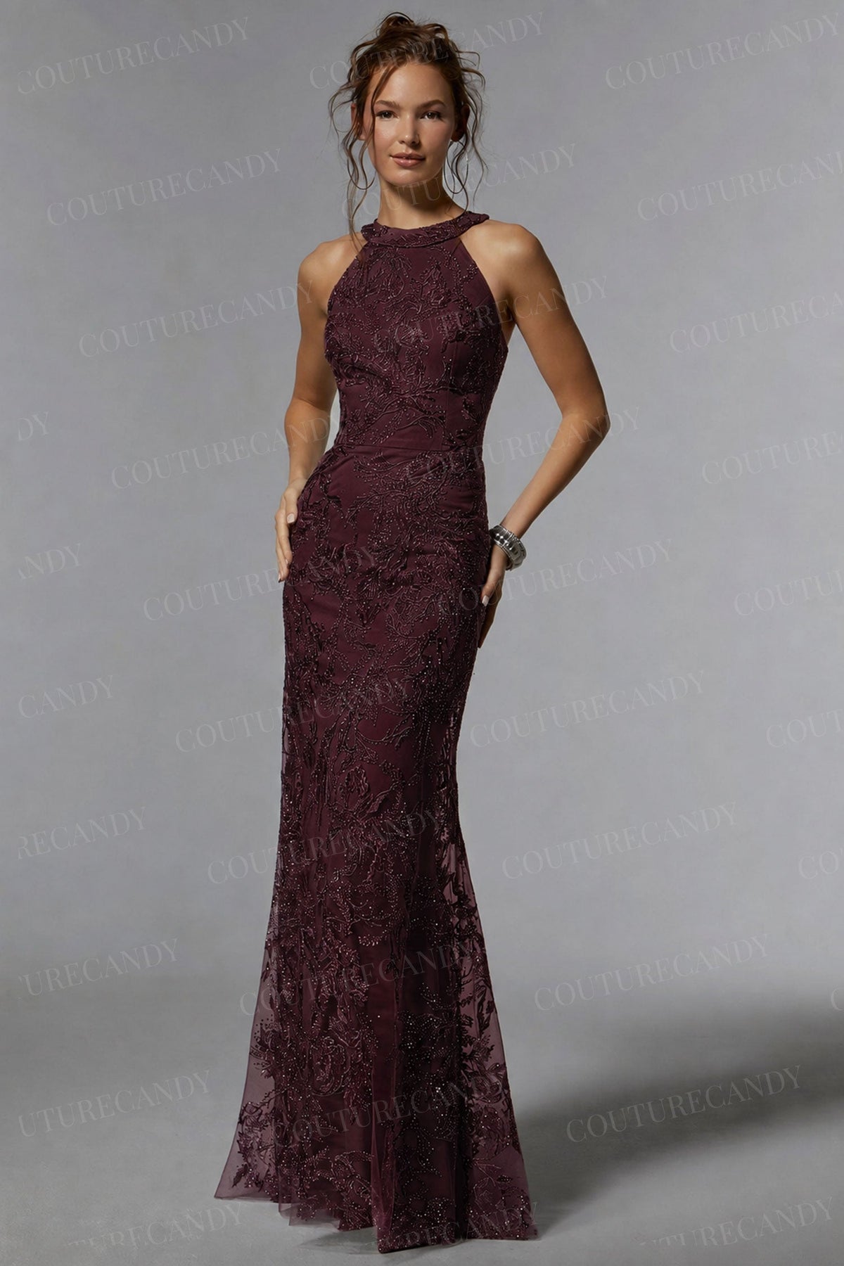 MGNY by Mori Lee 72939 - Halter Sheath Evening Dress
