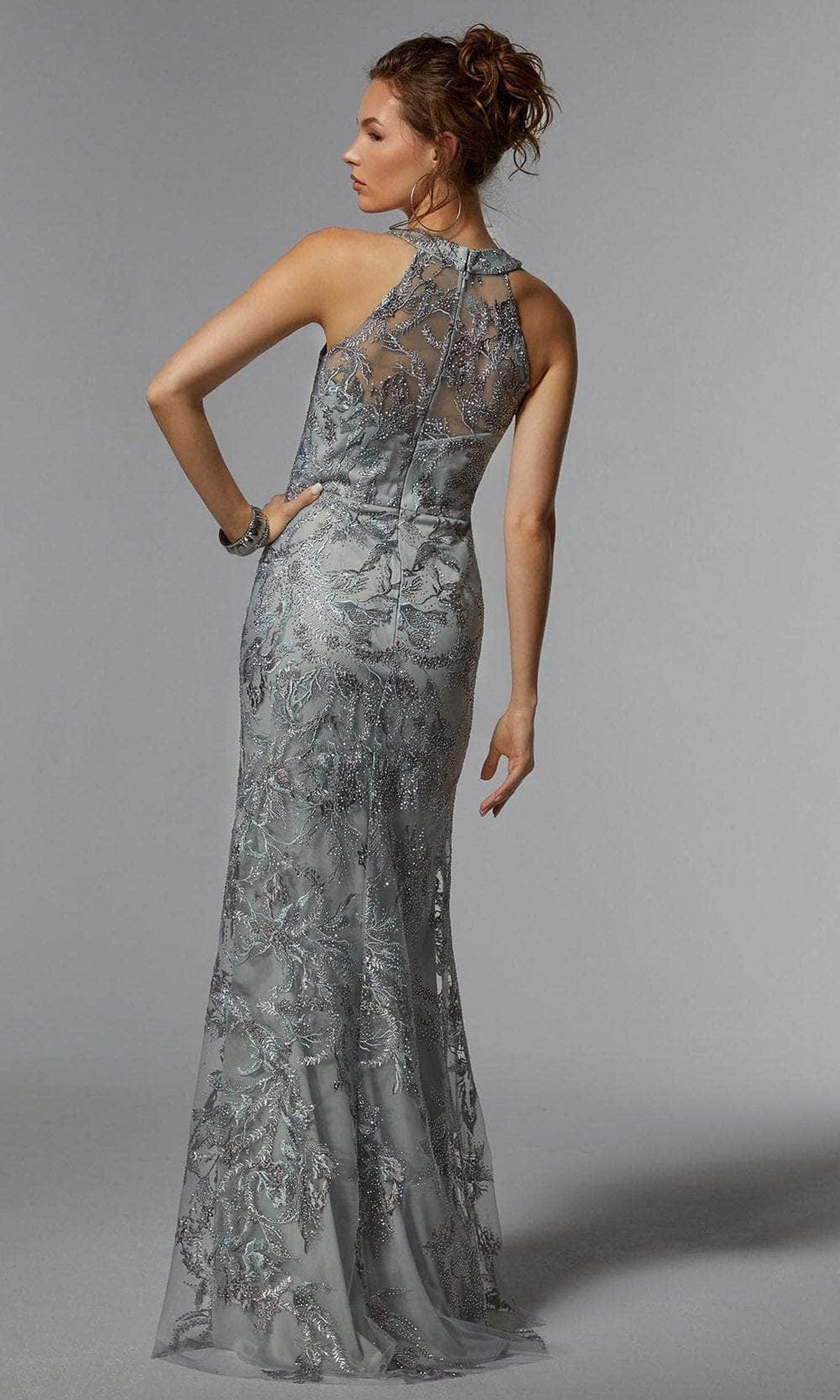MGNY by Mori Lee 72939SC - Sleeveless Halter Neck Evening Dress