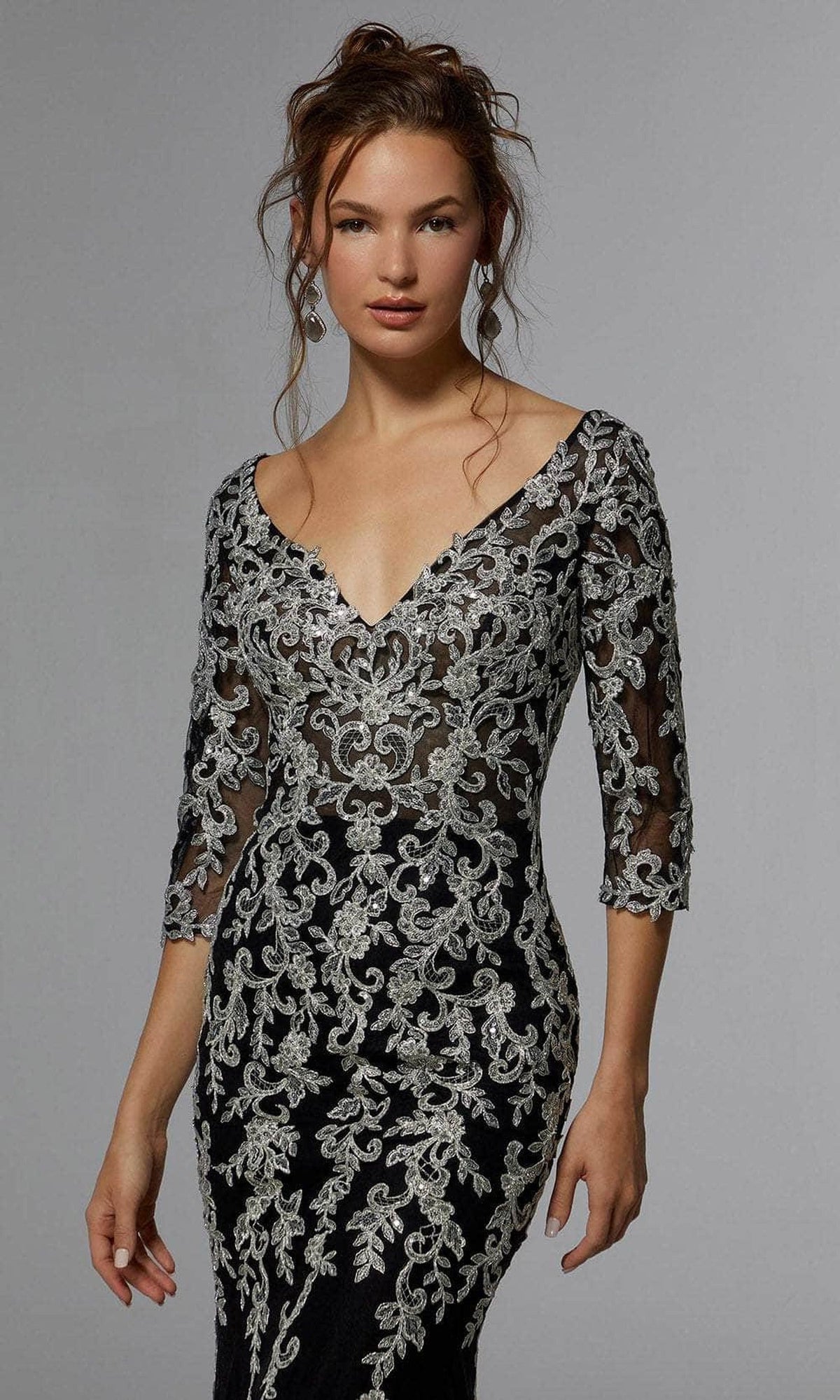 MGNY By Mori Lee 72940 - Frosted Lace Evening Dress