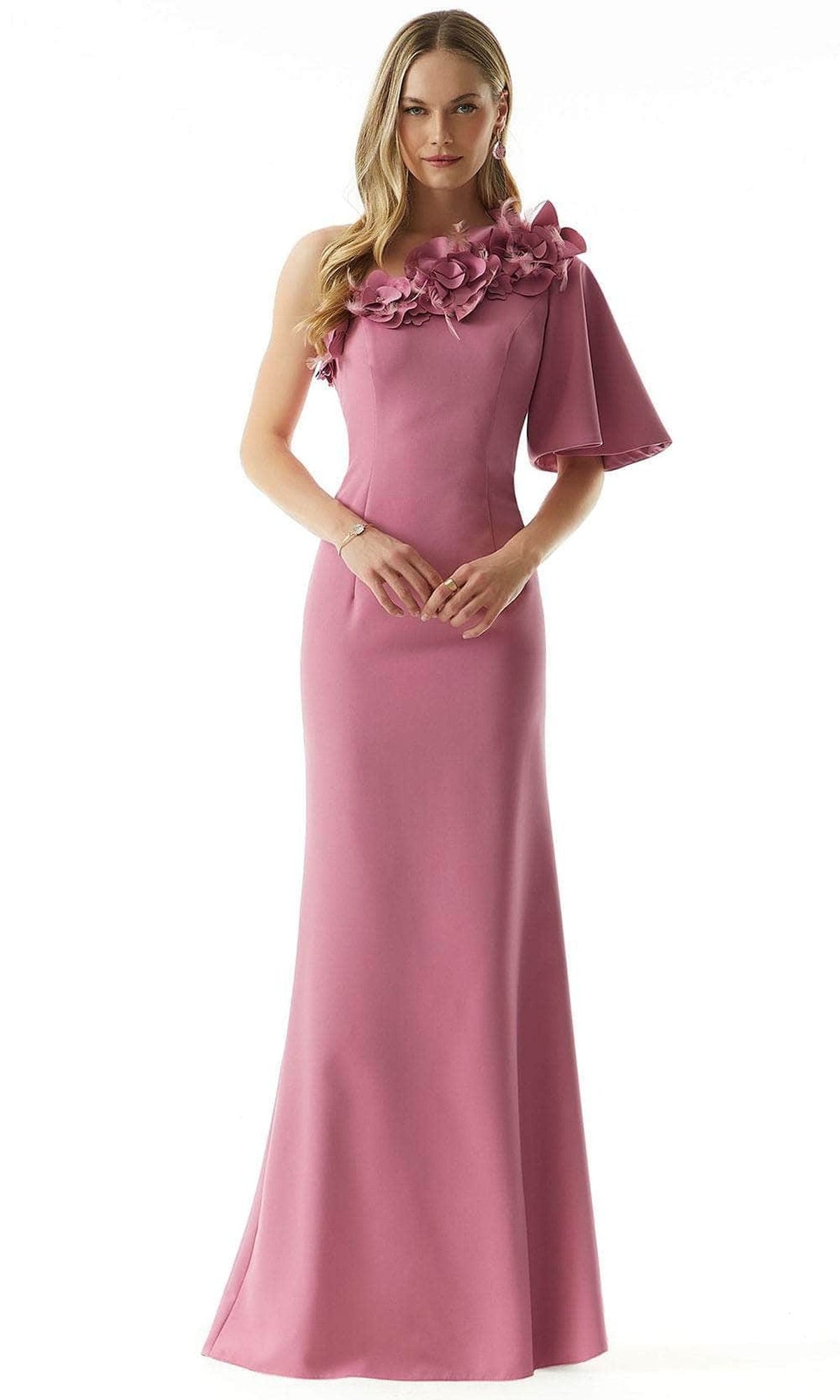 MGNY by Mori Lee 73009 - One Shoulder Applique Evening Dress