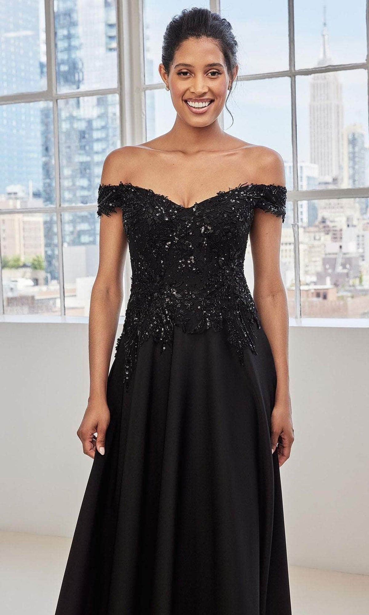 MGNY By Mori Lee 73131 - Embroidered A-Line Evening Dress