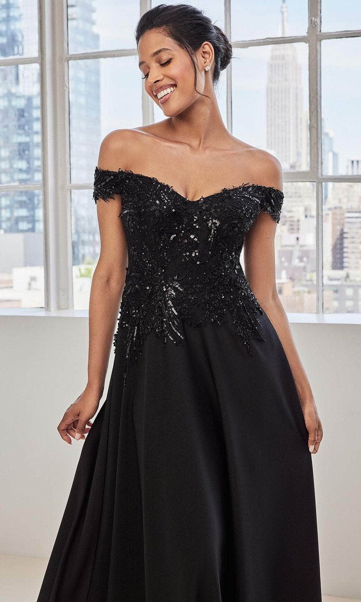 MGNY By Mori Lee 73131 - Embroidered A-Line Evening Dress