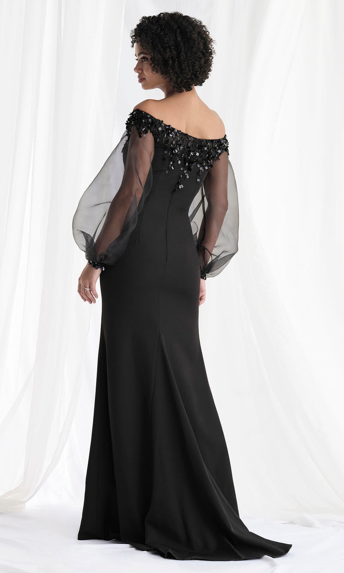 MGNY By Mori Lee 73162 - Organza Blouson Sleeve Off Shoulder Gown