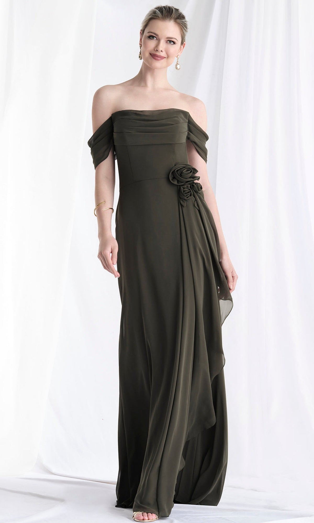 MGNY By Mori Lee 73165 - Off Shoulder Chiffon Ruffle Gown