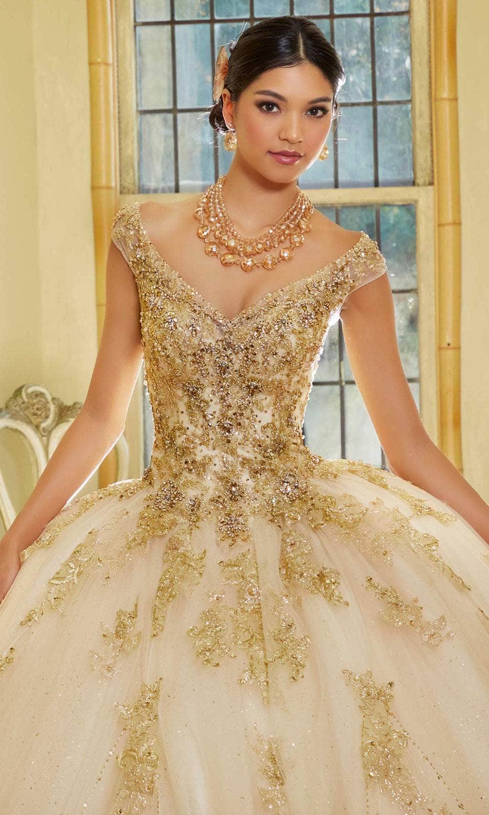 Mori Lee 34064 - Off Shoulder Neck Quinceanera Ballgown - view 4