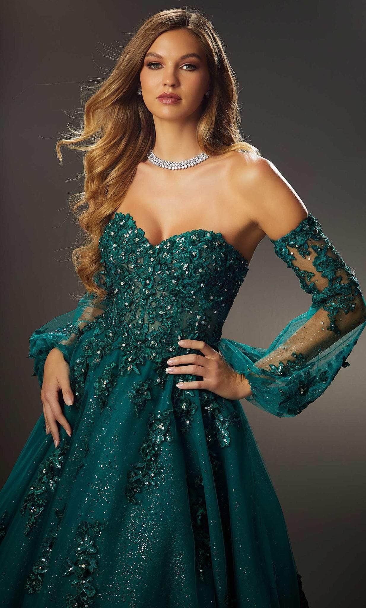 Mori Lee 48053 - Sweetheart Embroidered Ballgown - view 5