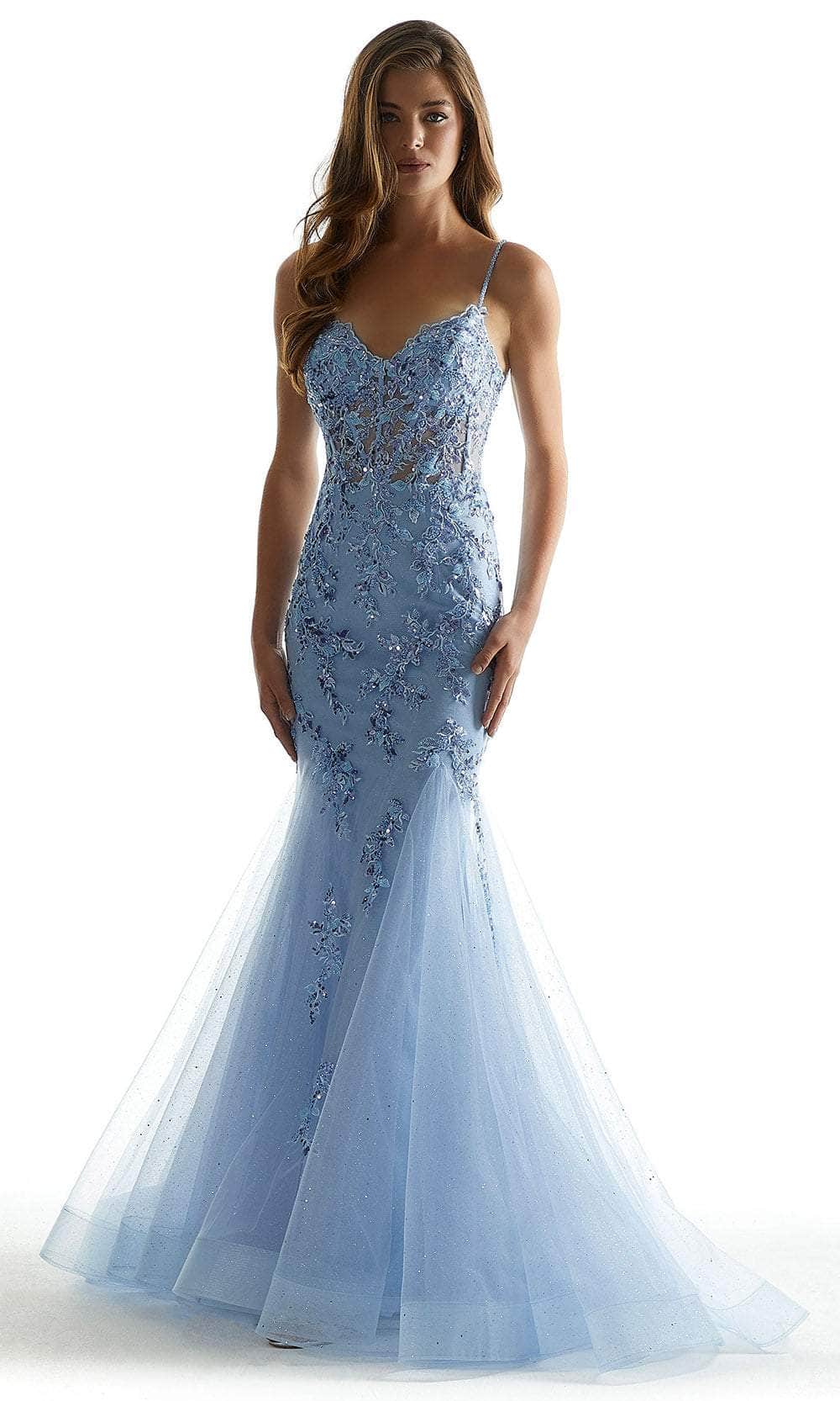 Mori Lee 49043 - Embroidered Sleeveless Prom Dress - designer prom dress at Silhouette Dresses