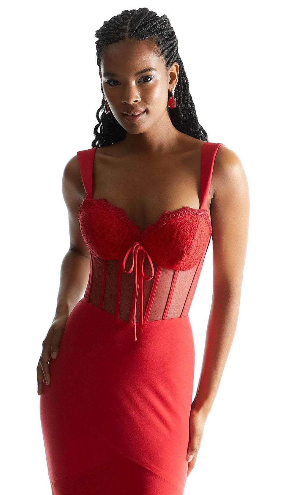 Mori Lee 49061 - Sheer Midriff Mermaid Prom Dress - detail view