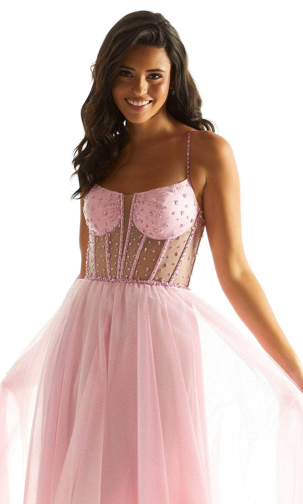 Mori Lee 49069 - Sheer Glitter Prom Dress - view 4