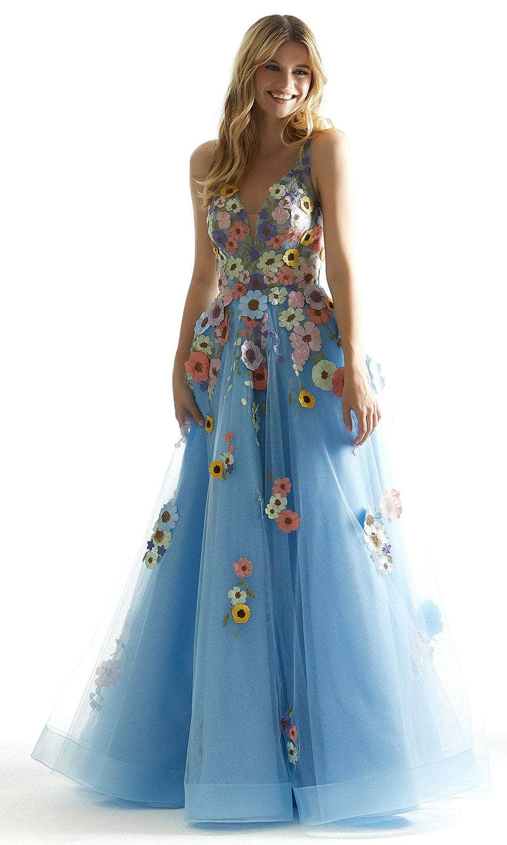 Mori Lee 49074 - Floral A-Line Prom Dress - view 6