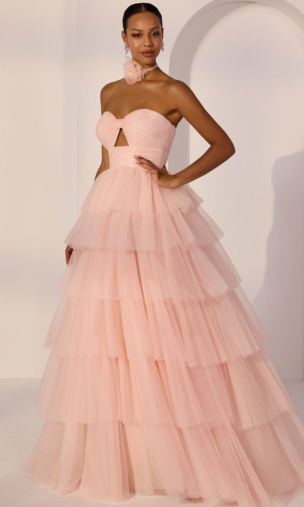 Mori Lee 49219 - Tiered Sweetheart Prom Gown with Cutout - Silhouette Dresses