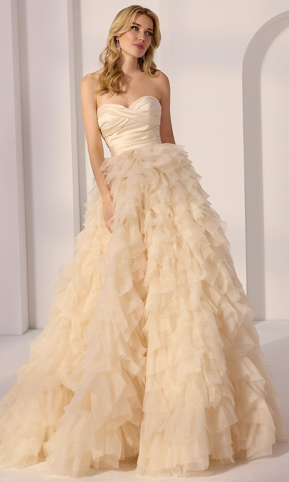 Mori Lee 49220 - Sweetheart Neck Tiered Ruffle Ballgown - Silhouette Dresses