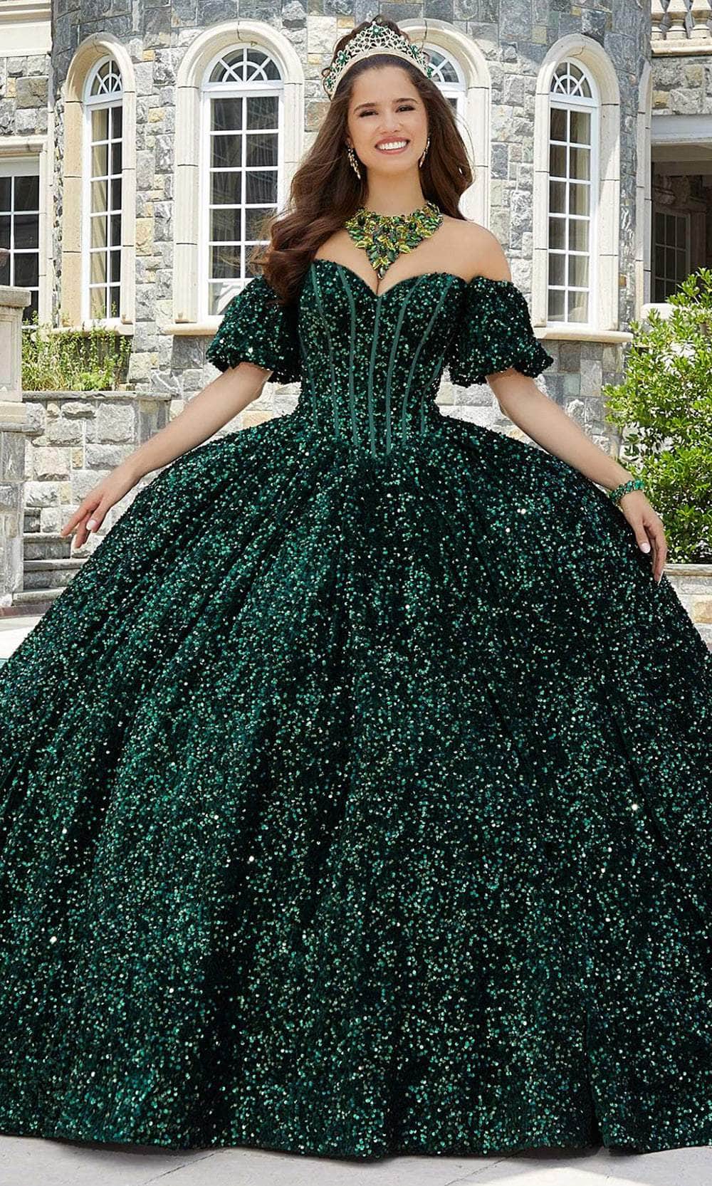 Mori Lee 60171 - Bow-Accented Back Sequin Ballgown - designer ball gown at Silhouette Dresses